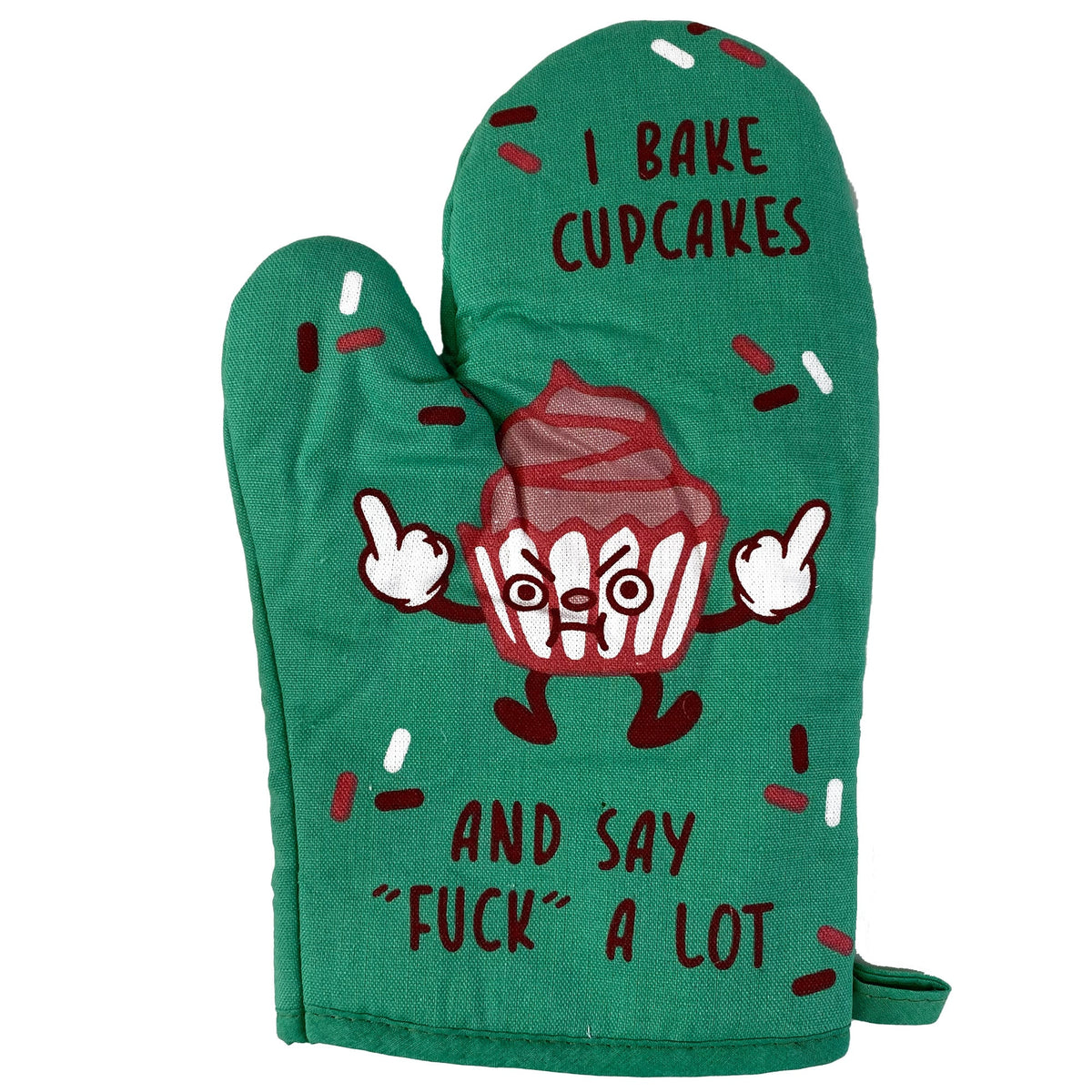 I Bake Cupcakes and Say Fuck A Lot Housewarming Gift Pot Holder Christmas Gift Hostess Gift Funny Oven Mitts Baking Oven Mitts Graphic Tee – Warm & Stylish · Perfect For Daily Wear