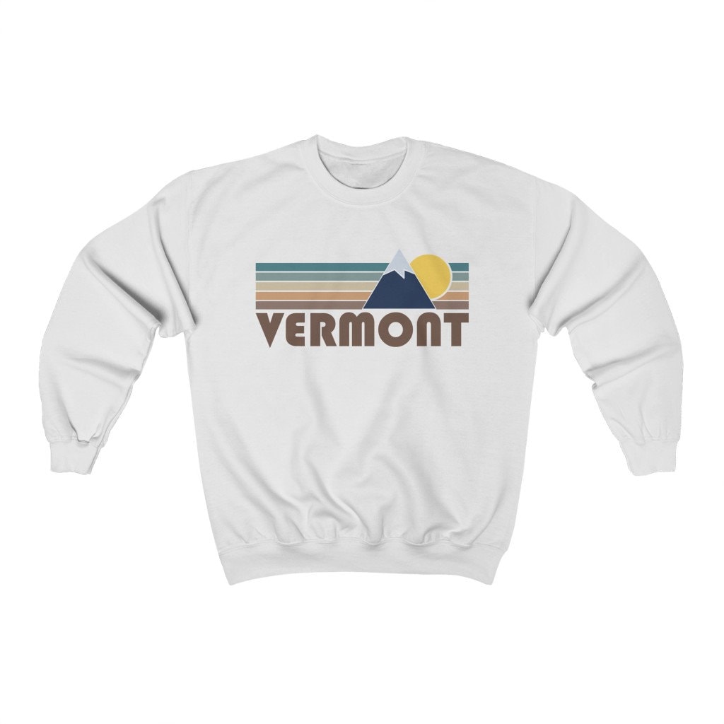 Vermont Sweatshirt Fall Retro Mountain Unisex Crewneck Vermont Sweatshirt Personalization Available Sweatshirt – Easygoing Wear · Must-Have Style