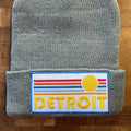 Detroit Kids Beanie 2 yrs 10 yrs Retro Sun Detroit Toddler Knit Hat Personalization Available Graphic Tee – Bold Style · Must-Have Style