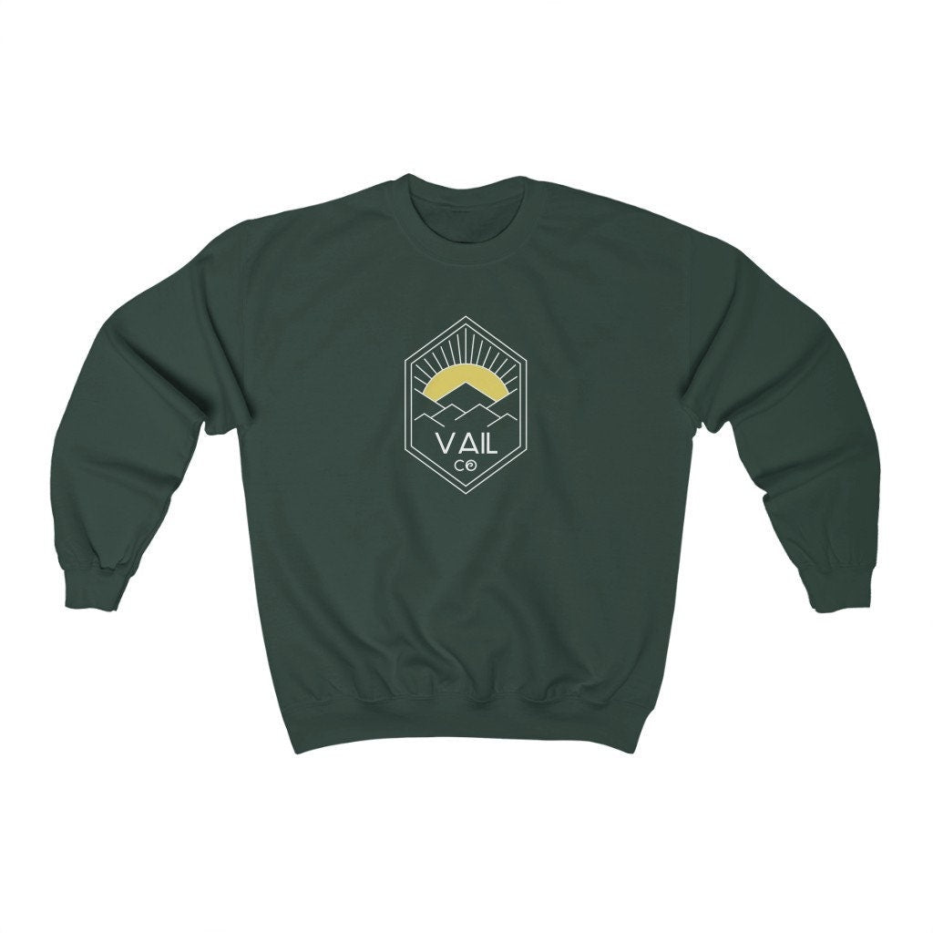 Vail Colorado Sweatshirt Unisex Yellow Sunrise Vail Sweatshirt Personalization Available Sweatshirt – Premium Graphic · Trending Graphic Apparel