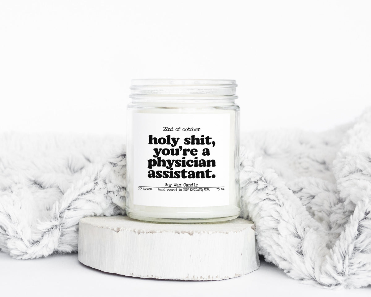 PA Graduation Physician Assistant White Coat Gifts Candle Her Him Soy Wax Funny Scented Home Decor Decoration Graphic Tee – Warm & Stylish · Must-Have Style