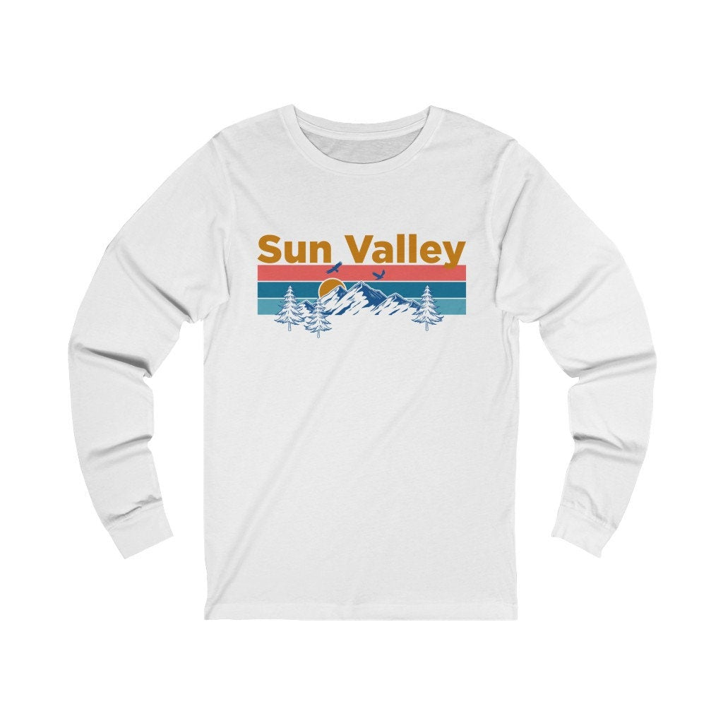 Sun Valley Long Sleeve Shirt Unisex Retro Mountain Sun Long Sleeve Sun Valley T Shirt Personalization Available Graphic Tee – Feel-Good Design · Top Pick For Any Outfit