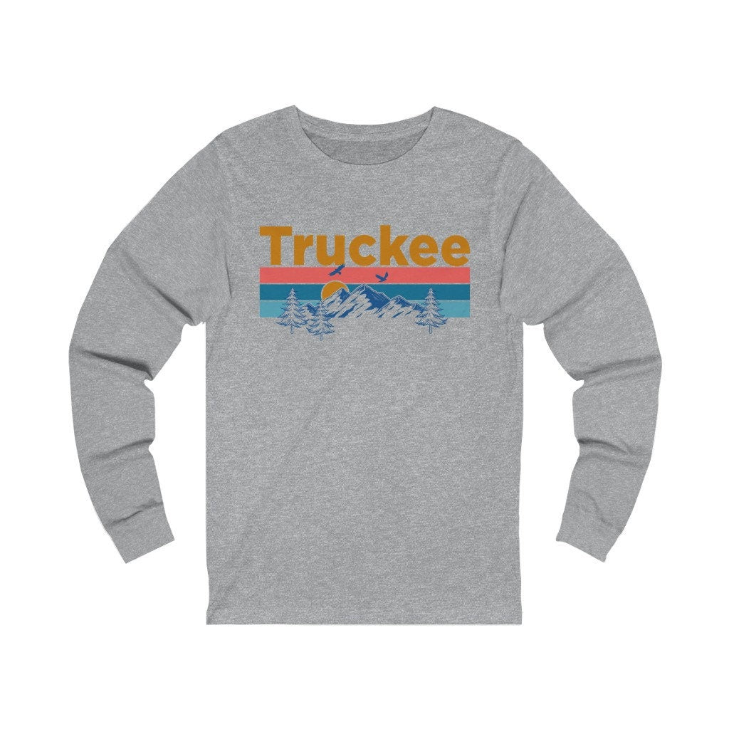 Truckee Long Sleeve Shirt Unisex Retro Mountain Sun Long Sleeve Truckee T Shirt Personalization Available Graphic Tee – Fan Favorite · Trending Graphic Apparel