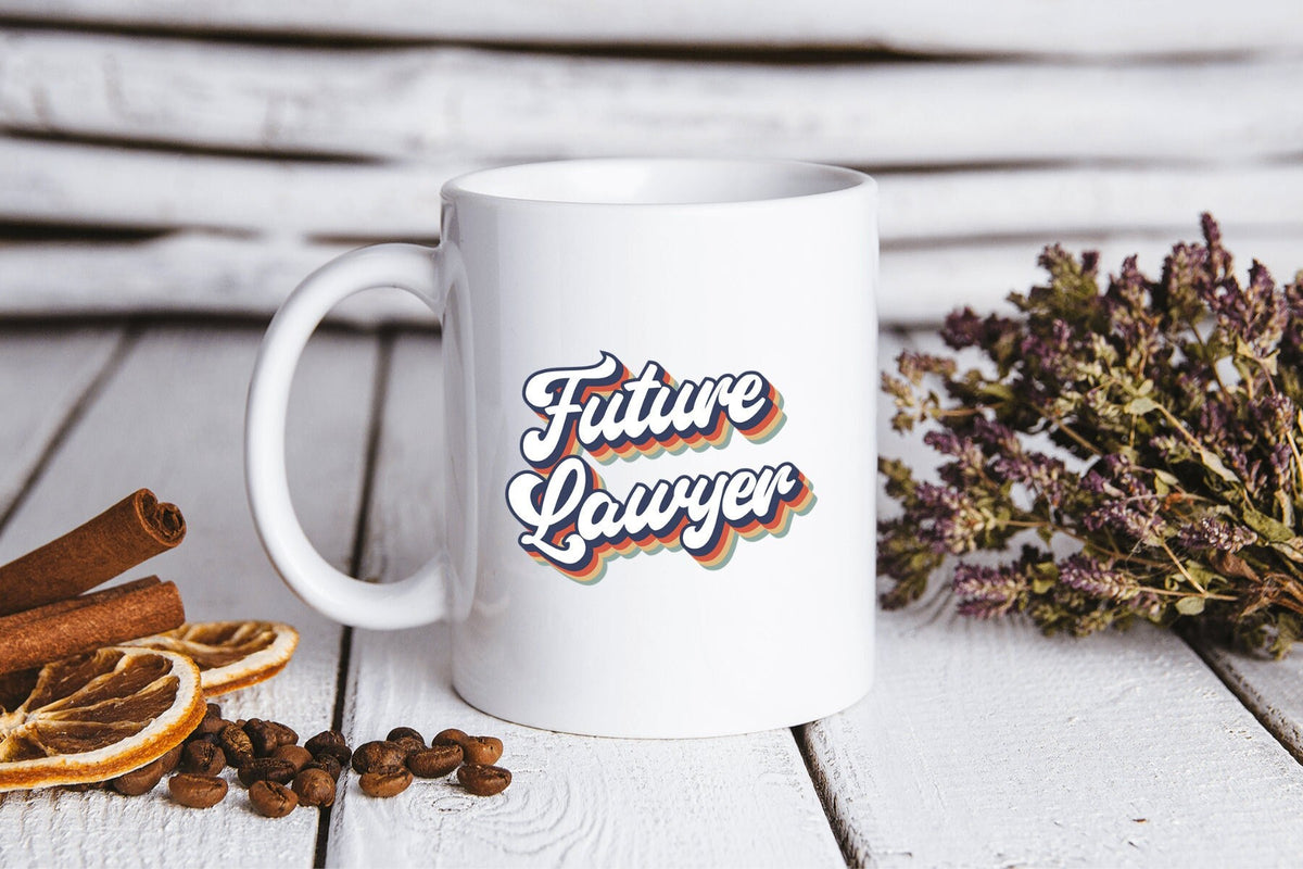 Future Lawyer 70s 1970s Graduation Law School Student Mug Funny Coffee Cup Birthday Gifts for Men and Women Graphic Tee – Aesthetic Look · Trending Graphic Apparel