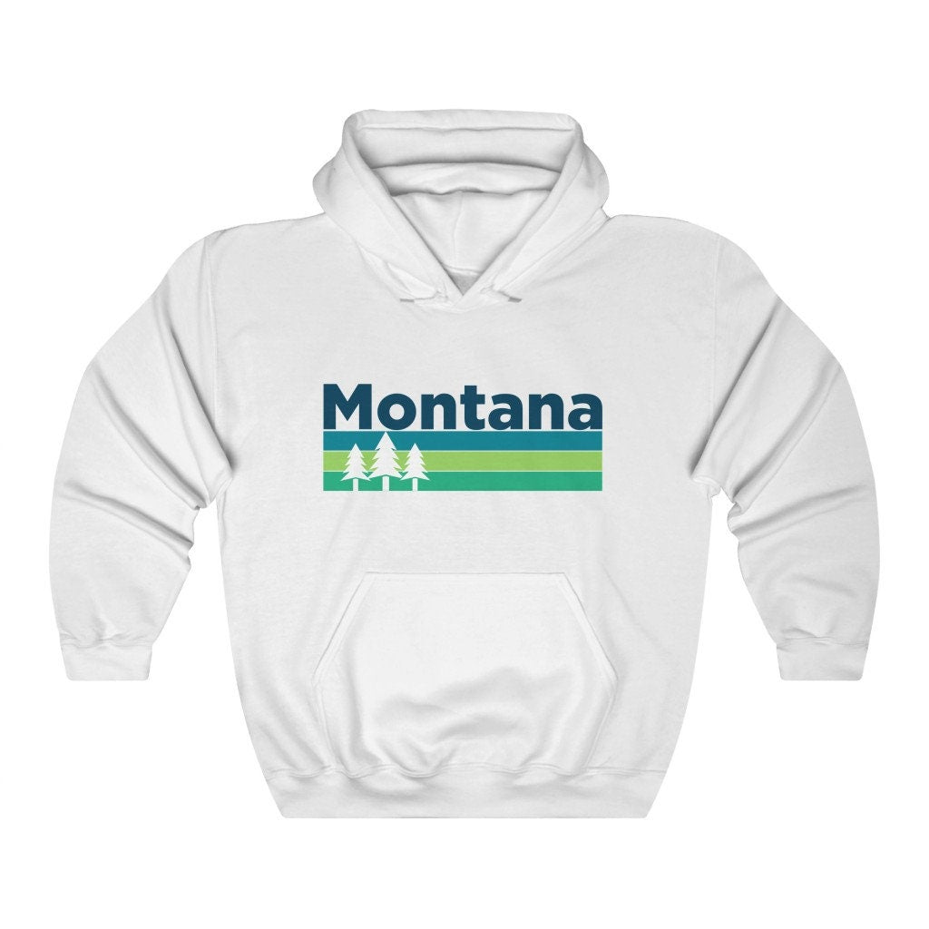Montana Hoodie Retro Trees Unisex Montana Hoodie Sweatshirt Personalization Available Hoodie – Premium Graphic · Great Gift For Fans