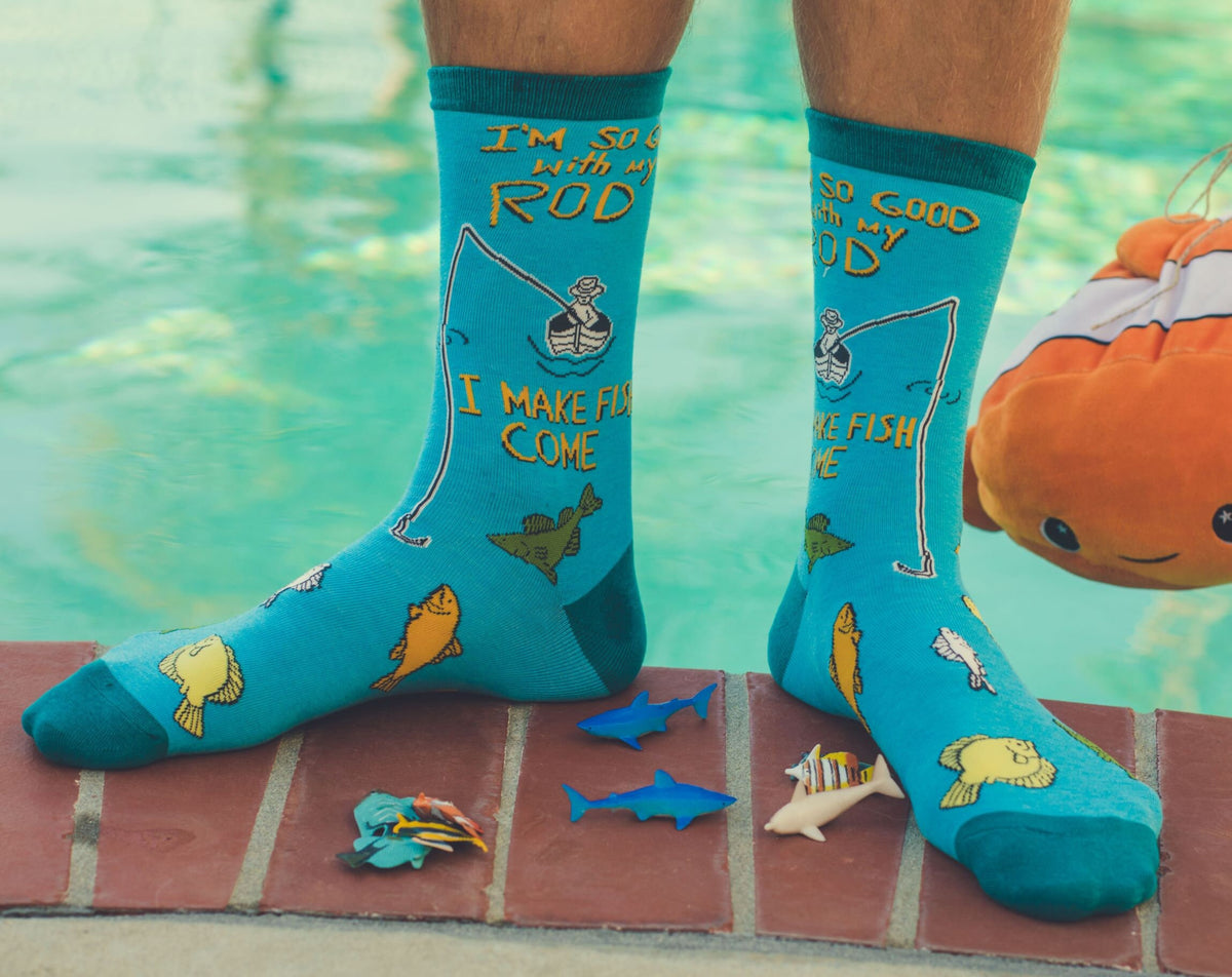 Funny Dad Socks So Good With Rod All The Fish Come Socks Funky Fishing Socks Fisherman Gifts Under 15 Dad Socks Rude Socks Graphic Tee – Aesthetic Look · Perfect For Daily Wear