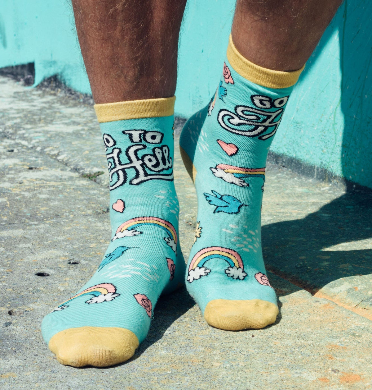 Go To Hell Socks Womens Floral Socks Cute Womens Socks Rainbow Socks Novelty Socks Cute Socks Funny Socks Women Graphic Tee – Fan Favorite · Must-Have Style