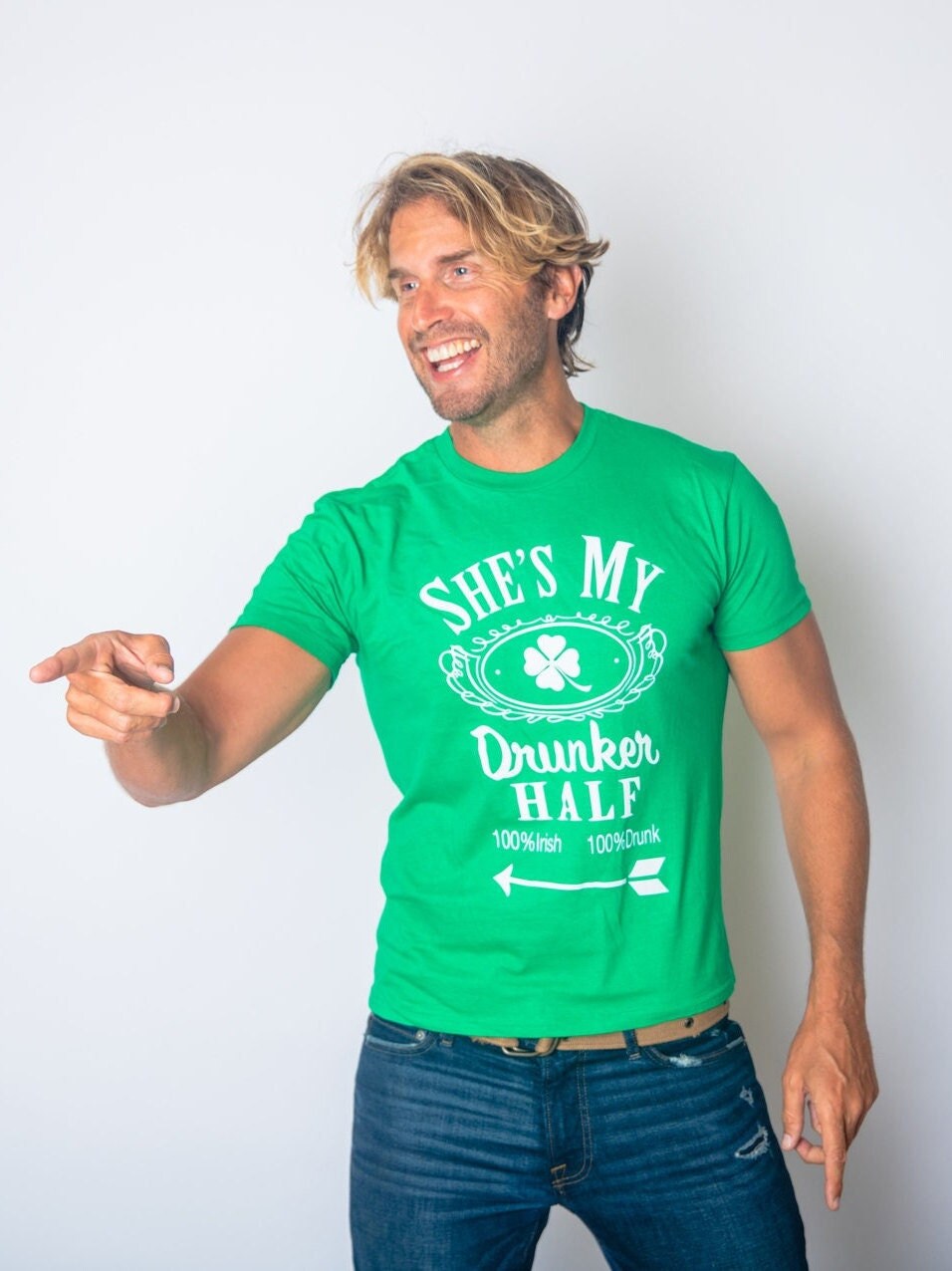 Drunk Irish Top Irish Drinking Tshirt Irish Pub Crawl Top His N Hers Tops Joke Irish Shirts Mens Shes My Drunker Half Tshirt Graphic Tee – Everyday Comfort · Perfect For Daily Wear