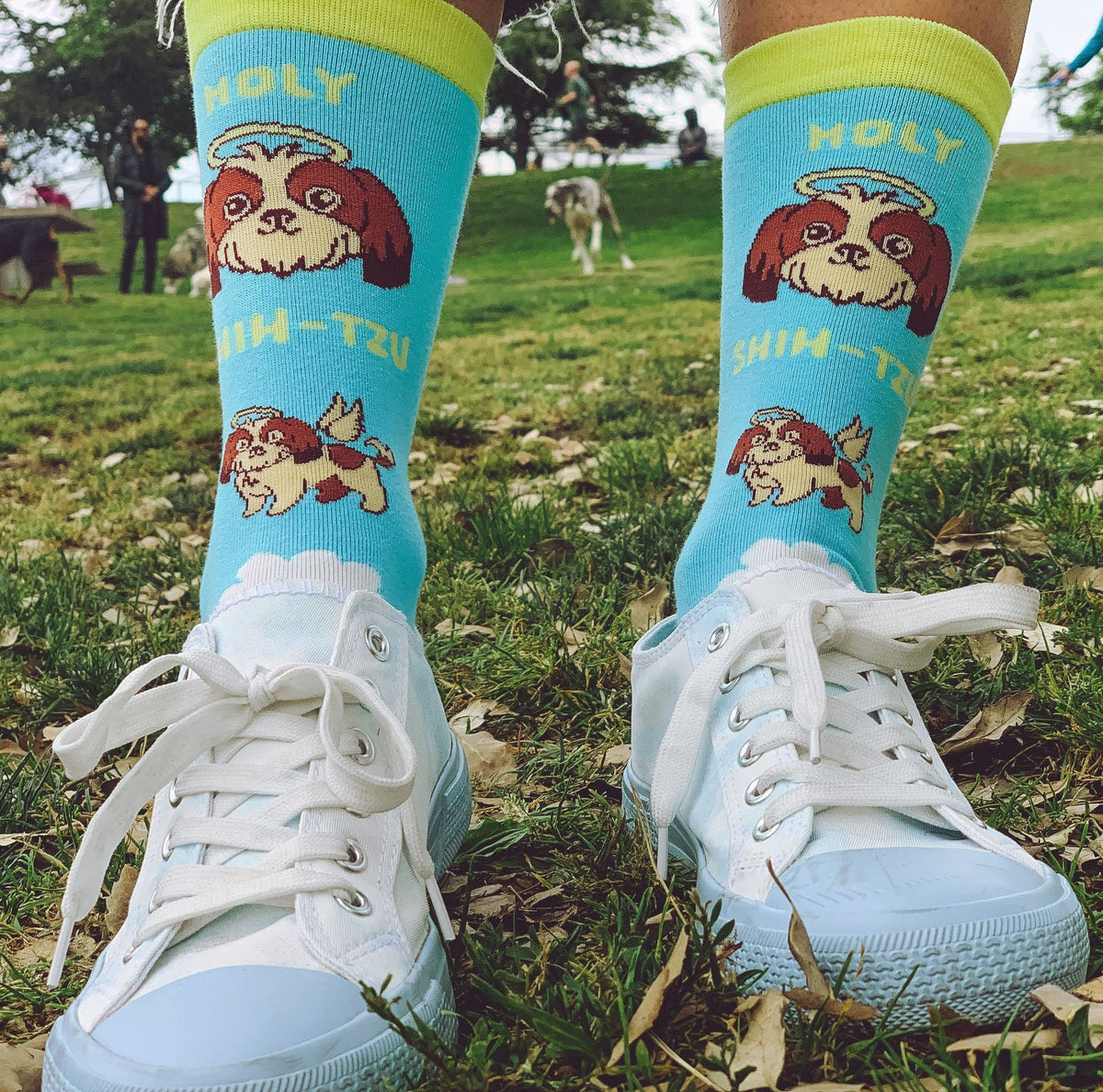 Dog Socks Dog Mom Socks Dog Lover Gifts Womens Novelty Socks Holy Shih Tzu Shih Tzu Mom Funny Socks Women Dog Socks For Women Graphic Tee – Aesthetic Look · Great Gift For Fans