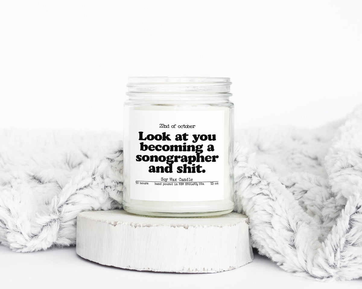 Sonography Sonographer Graduation Gifts Funny Candle Housewarming Soy Wax Scented Decor Graphic Tee – Cozy Vibes · Trending Graphic Apparel