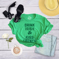 Drink Irish Kiss French St Patrick Day Shirt Irish Shirts Funny Drinking Shirt Woman Girls Ireland Night Out Party Shirt Graphic Tee – Easygoing Wear · Perfect For Daily Wear