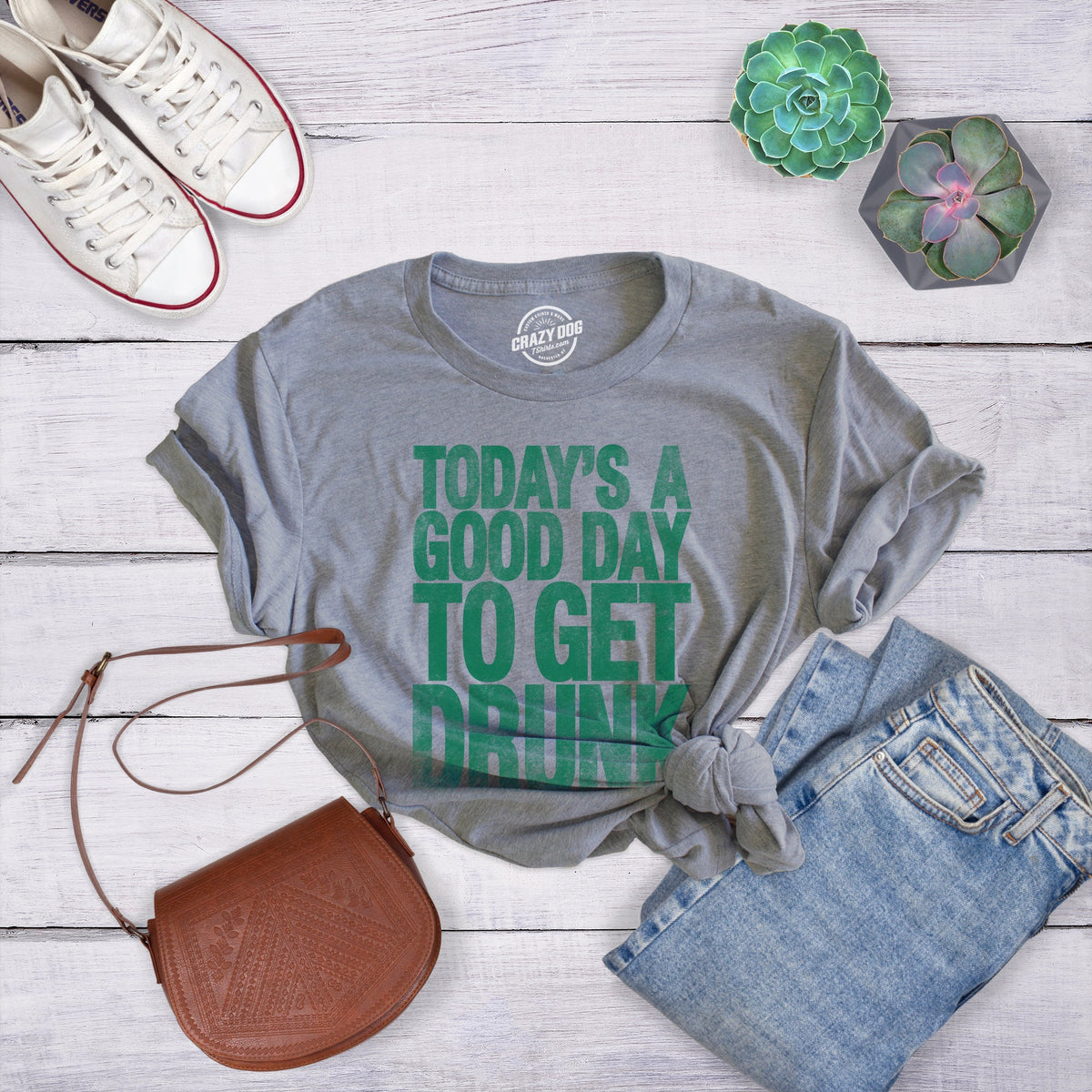 Womens Todays A Good Day To Get Drunk Shirt St Patricks Day T Shirt Girl Woman Irish Getting Drunk Tee Funny Drinking Shirts Graphic Tee – Bold Style · Top Pick For Any Outfit