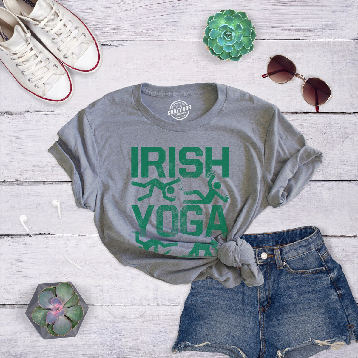 IRISH YOGA Shirt Women St Patrick Day Night Out Party Shirt Funny Weekend Drinking Shirt Woman Ireland Tee Woman Joke Quote Tees Graphic Tee – Cozy Vibes · Must-Have Style