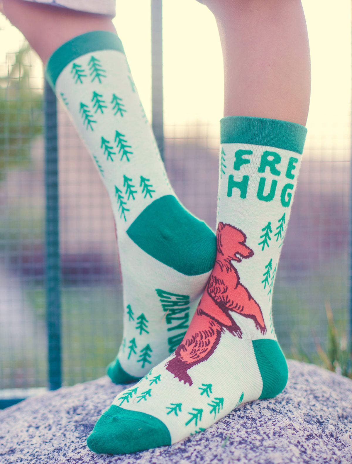 Free Hugs Socks Bear Socks Funny Father Socks Funky Socks Family Socks Man Youth Socks Kids Socks Outdoor Socks Graphic Tee – Easygoing Wear · High-Quality Print