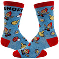 Gnome Socks Gnope Socks Funny Womens Socks Funny Socks Funky Gnome Socks Flower Child Socks Mushrooms Middle Finger Graphic Tee – Cozy Vibes · Trending Graphic Apparel