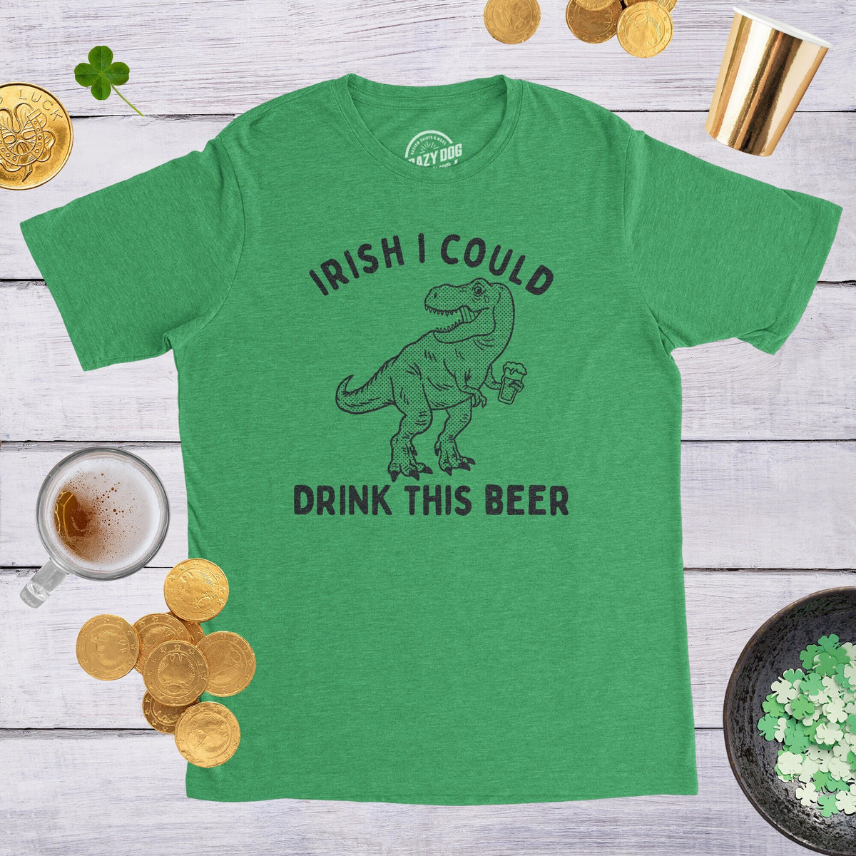 Irish I Could Drink This Beer Shirt St Patrick Day Shirt Funny Drinking Shirt Trex Shirts Funny Beer Shirt St Pats Day Shirt Dino Graphic Tee – Bold Style · High-Quality Print