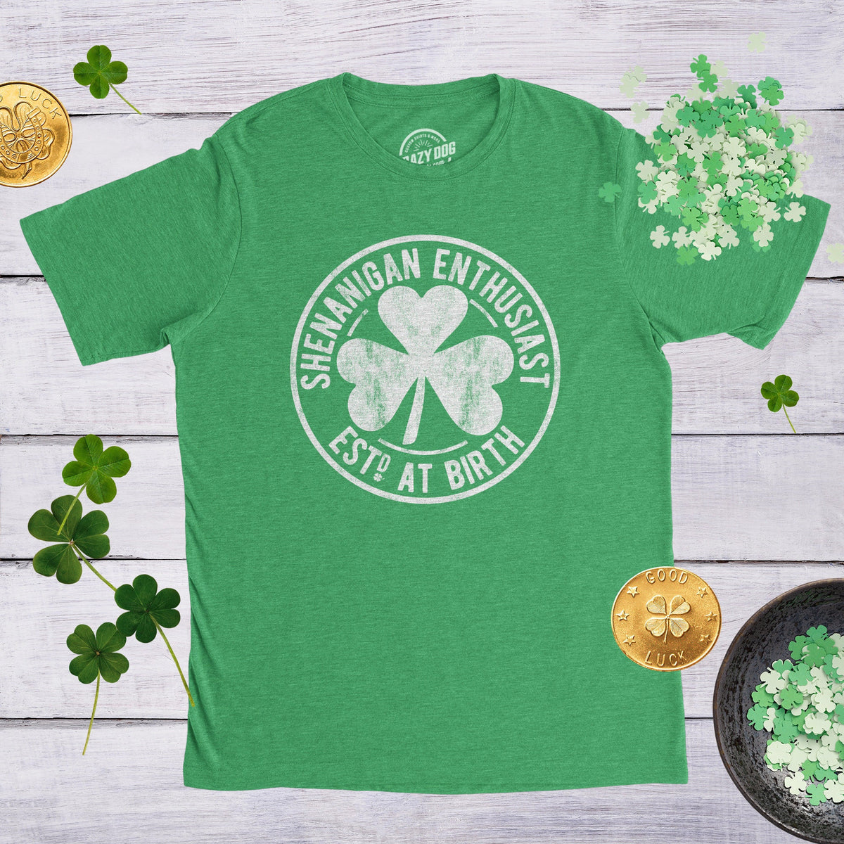 SHENANIGANS Enthusiast CIRCLE Saint Patricks Day Shirt Shenanigans Shirt Lucky Green shirtShamrock Shirt MensClover Shirt Funny Shirts Graphic Tee – Cozy Vibes · High-Quality Print