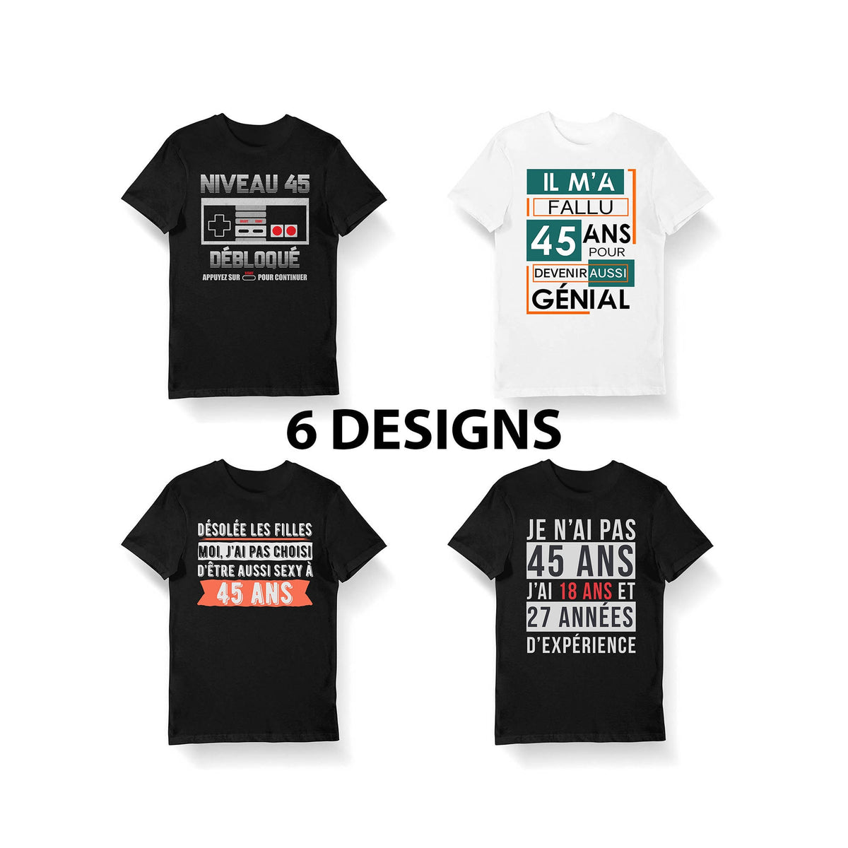 Cadeau anniversaire 45 ans T shirt Bio Homme et Femme Sweat et Mug l Designs ge Humour Graphic Tee – Aesthetic Look · Perfect For Daily Wear