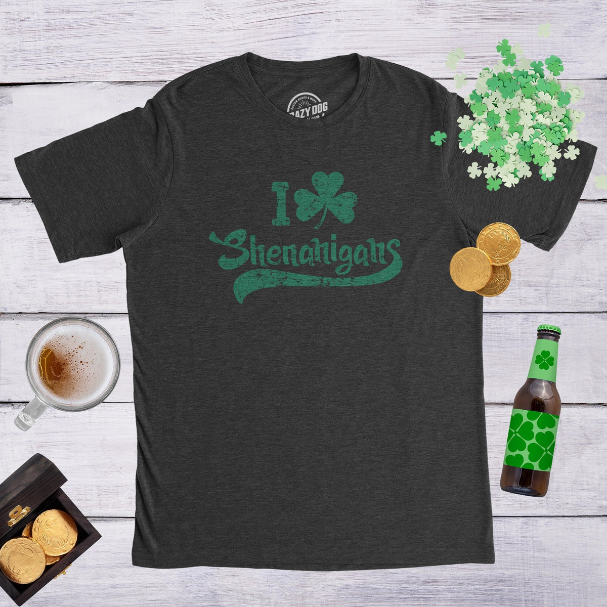 I Clover SHENANIGANS Saint Patricks Day Shirt Shenanigans Shirt Lucky Green shirt Shamrock Shirt Mens Clover Shirt Funny Shirts Mens Graphic Tee – Easygoing Wear · Perfect For Daily Wear