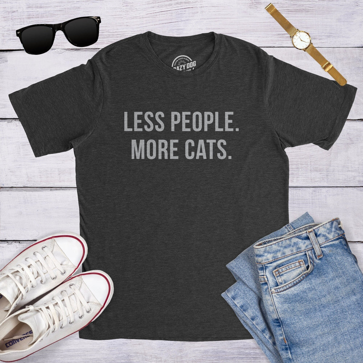 Less People More Cat Mens Cat T shirt Cat Dad Shirt Funny Cat Shirt Gift for Cat Lovers Shirt for Cat Owners Gift for Cat Owner Graphic Tee – Bold Style · Must-Have Style