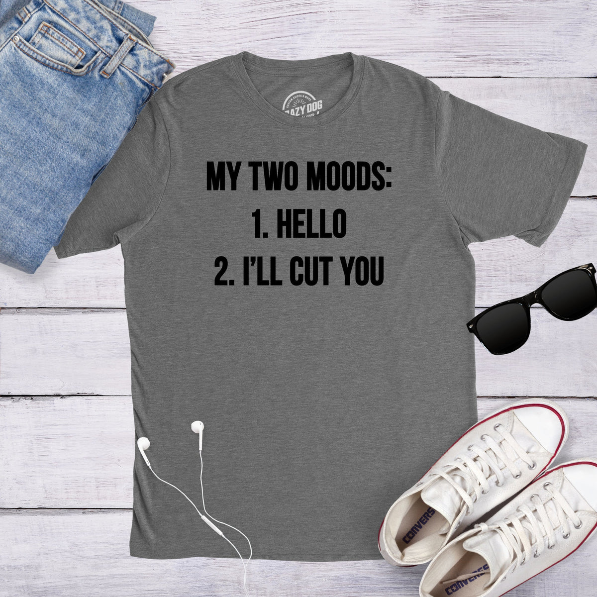 Split Personality Shirt Slogan Shirt Sarcastic Two Moods Shirt Hello Ill Cut You Shirt Funny Mens Shirt Offensive Shirt For Men Graphic Tee – Aesthetic Look · Great Gift For Fans