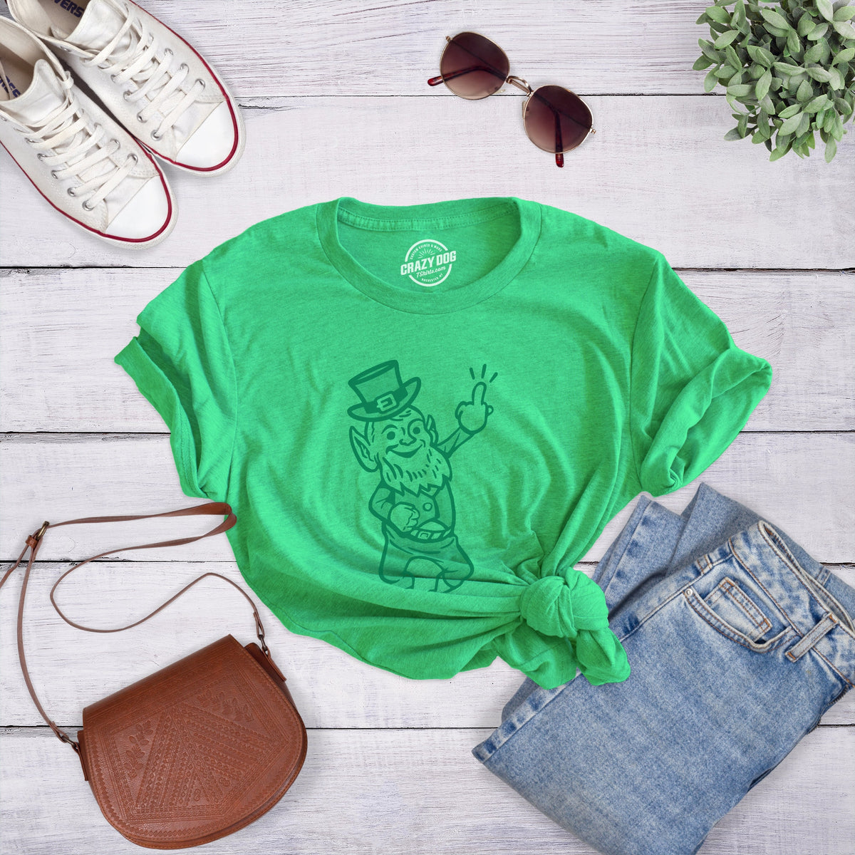 Leprechaun Middle Finger Funny Leprechaun Women TshirtsSt Pattys Day Shirts St Patricks Day Shirts Funny Shirts Flipping The Bird Graphic Tee – Feel-Good Design · Must-Have Style