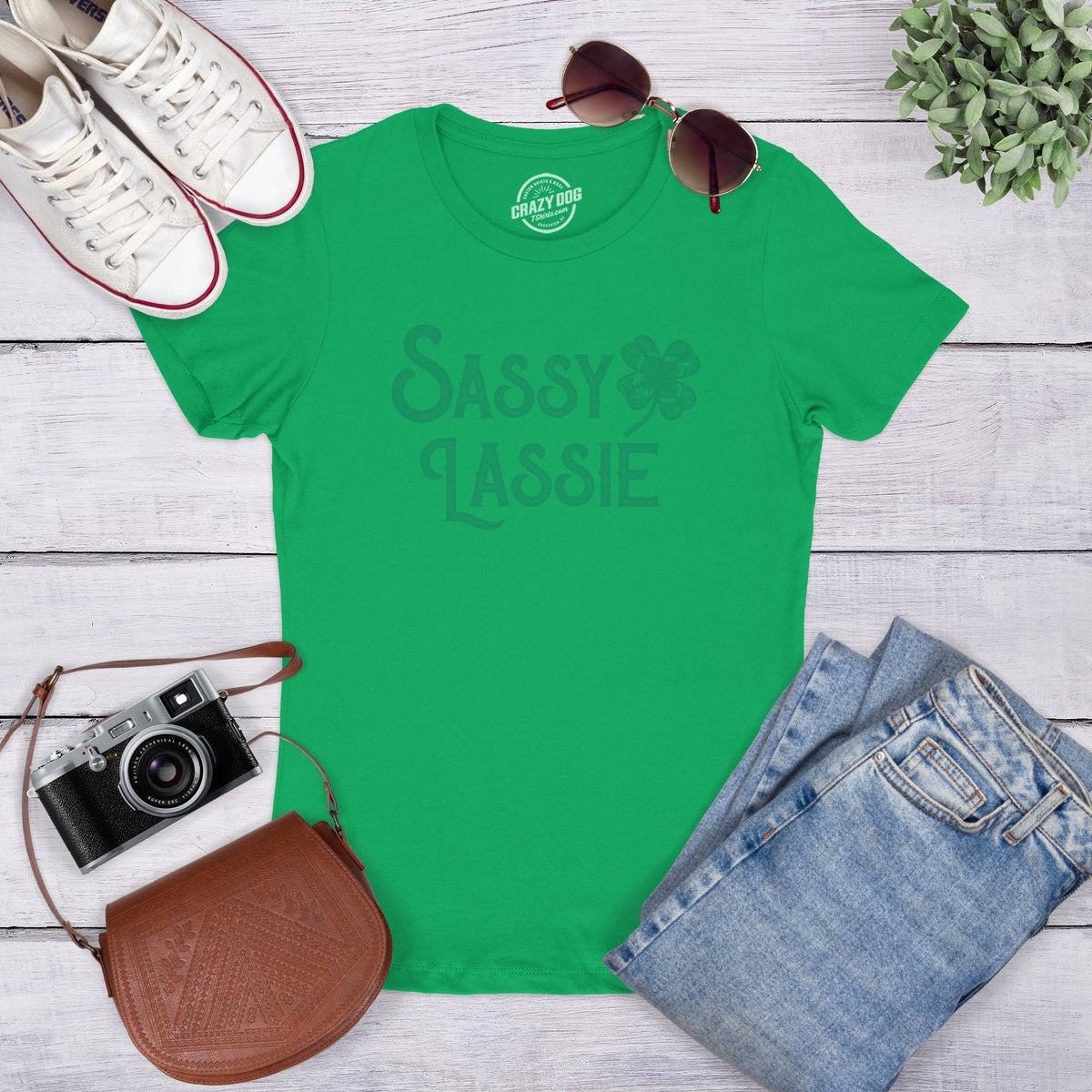 Sassy Lassie St Patrick Day Shirt Luck Of The Irish Green Clover Shirt Woman Ireland Tee Woman Funny Shirts Women Lassie Shirts Green Graphic Tee – Warm & Stylish · Perfect For Daily Wear