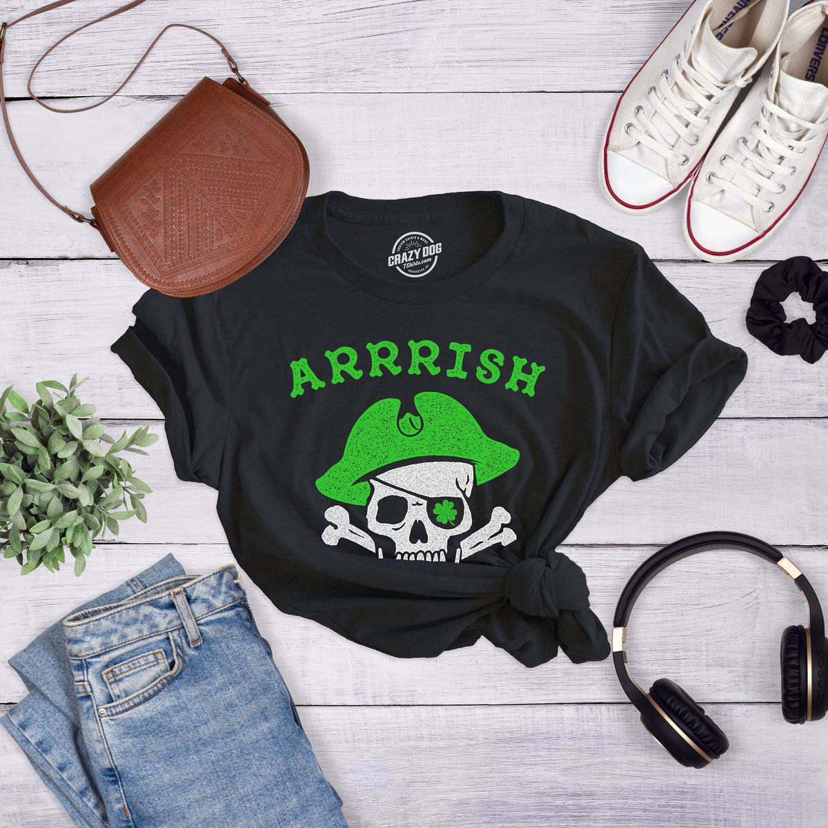 Pirate Shirt St Patricks Day Shirt Women Cute St Pattys Day Shirt Funny St Pats Shirt Green Shamrock Pirate Shirts Arrrish Shirts Graphic Tee – Soft Feel · High-Quality Print