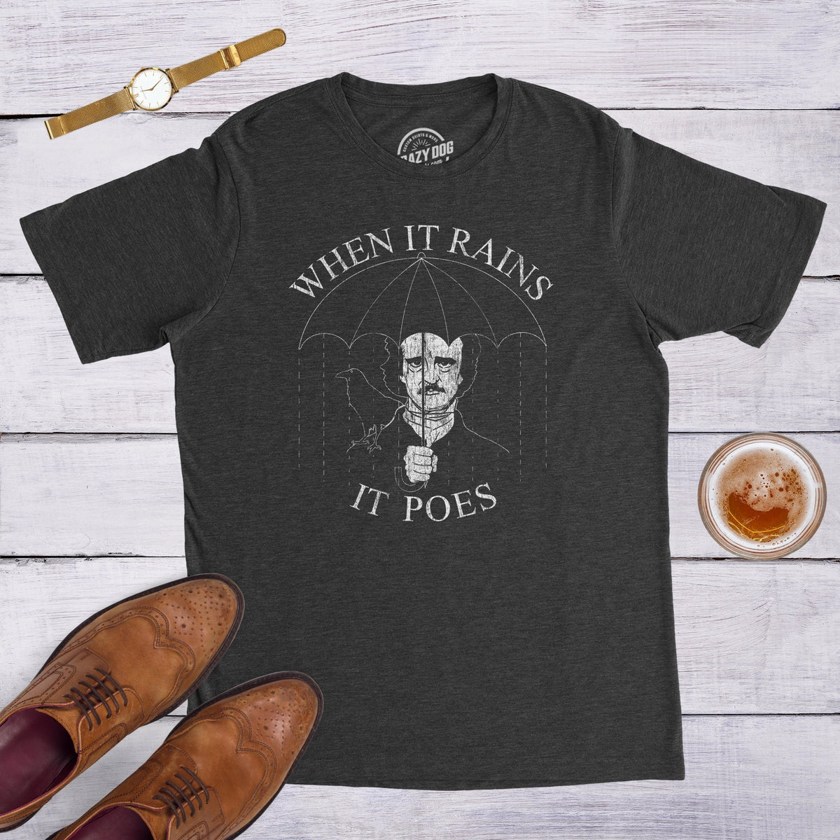 When It Rains It Poes Shirt Edgar Allen Poe Reading Lovers Gifts Funny Reading TeeOnly Like Reading Reader Gifts Cool Kids Shirts Graphic Tee – Fan Favorite · Top Pick For Any Outfit