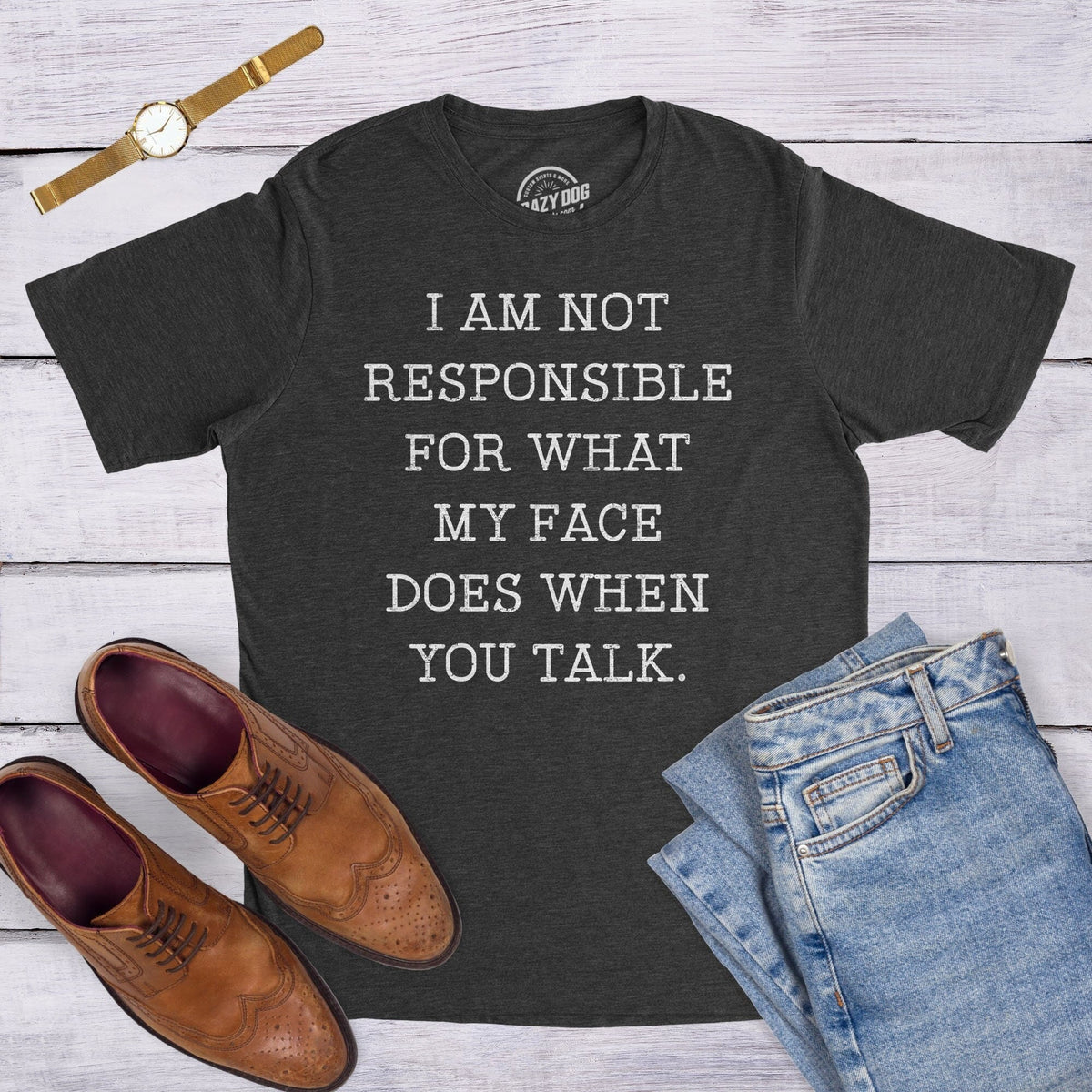 Not Responsible For What My Face Does When You Talk Funny Mens Shirt Offensive Shirt for Men Mens Graphic Shirt Cool Mens Tees Graphic Tee – Premium Graphic · Must-Have Style