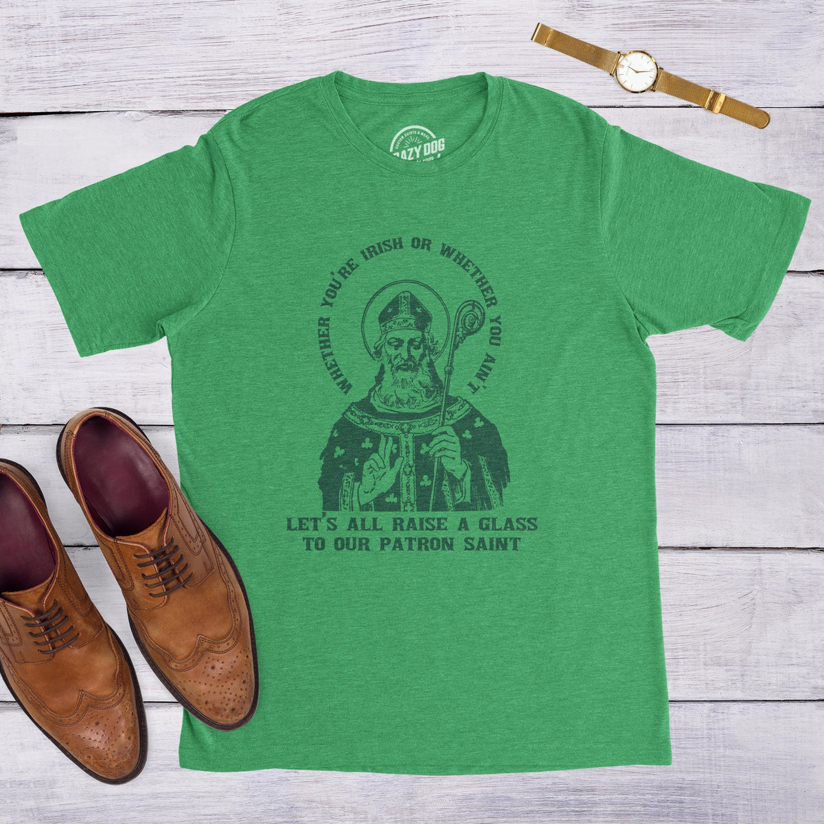 Raise Your Glass To Our Patron Saint St Patricks Day Shirt Lucky Green Irish shirt Funny Shirts Drinking Shirt Saint Patrick Graphic Tee – Cozy Vibes · Perfect For Daily Wear