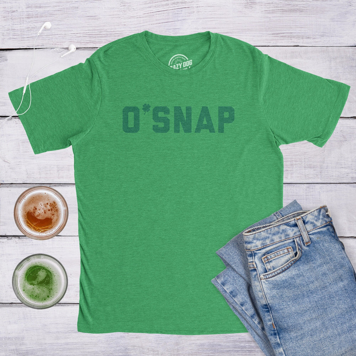 Mens O Snap Shirt GREEN Shamrock Shirt Lucky Irish Shirt Drinking T Shirt Irish Quotes St Patricks Day Shirts Oh Snap Shamrock Shirts Graphic Tee – Premium Graphic · High-Quality Print