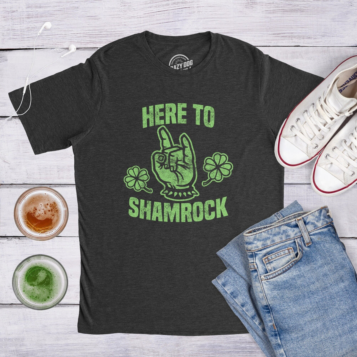 Here To Shamrock Saint Patricks Day Shirt Shenanigans Shirt Rock and Roll Shirt Shamrock Shirt Mens Metal Head Funny Shirts Mens Graphic Tee – Bold Style · Great Gift For Fans