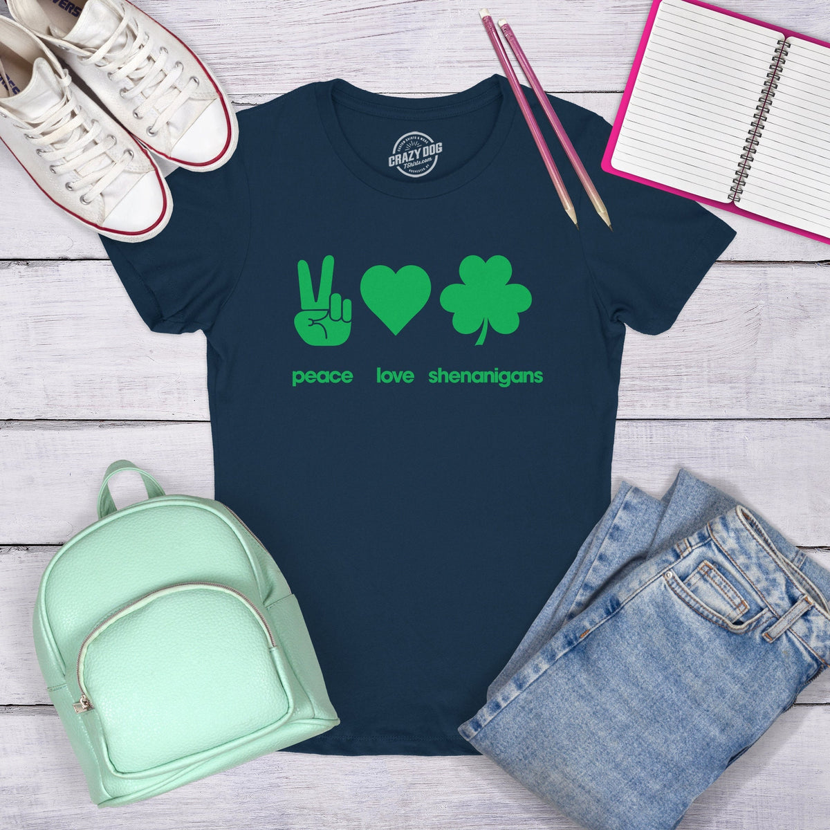 Peace Love SHENANIGANS St Patrick Day Shirt Lucky Shirts Clover Shirt Woman Ireland Tee Woman Funny Shirts WomenPeace Shirts Love Tee Graphic Tee – Everyday Comfort · Trending Graphic Apparel