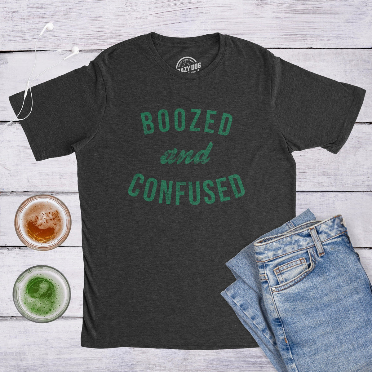 Boozed And Confused St Patricks Shirt Shamrock Shirts Beer Mug Shirt Clover Shirt Funny Shirts Drinking Shirt Offensive Shirts Graphic Tee – Soft Feel · High-Quality Print
