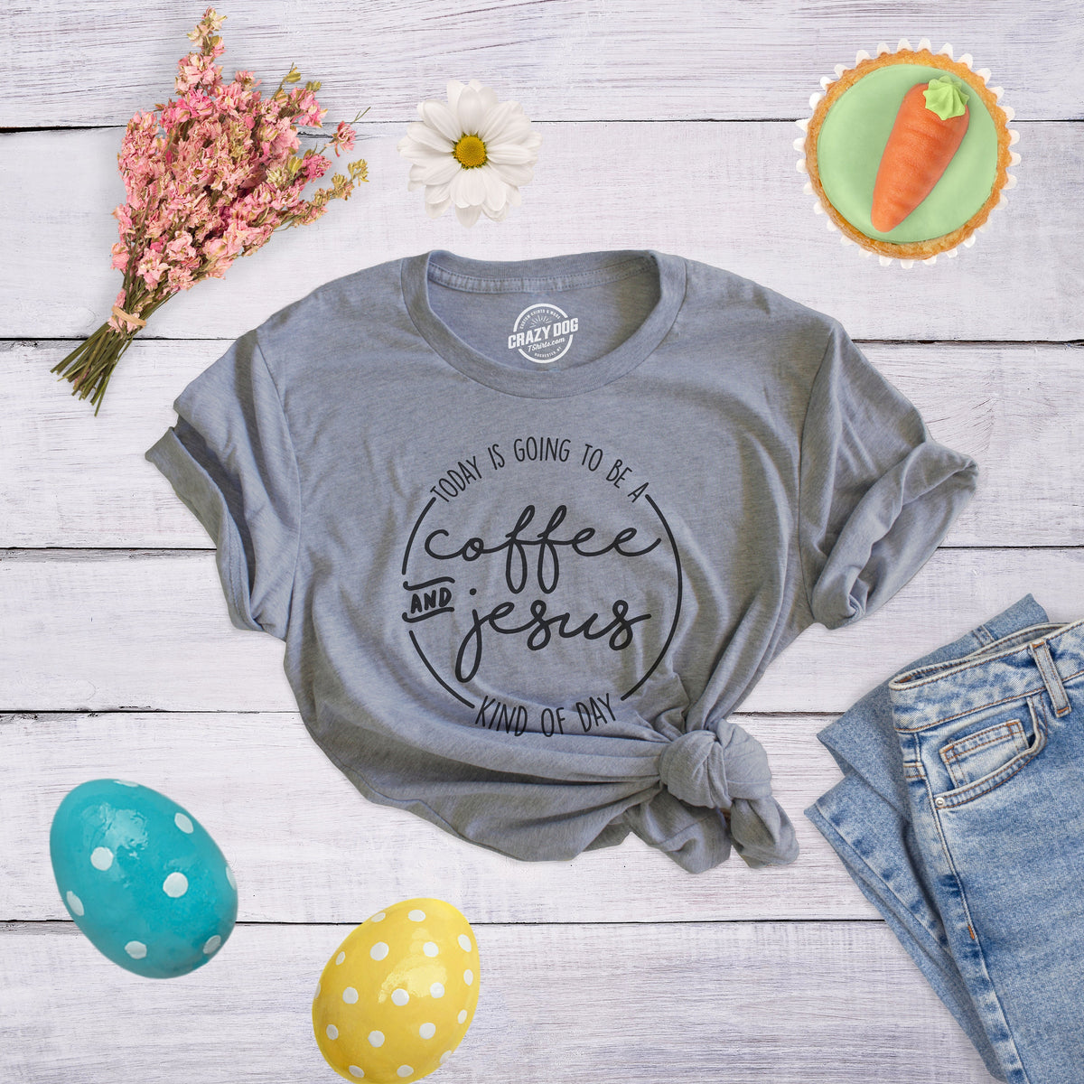 Womens Jesus T shirt Funny Jesus Shirt Jesus Lovers Gift Womens Coffee T shirt Today Is Going To Be A Coffee And Jesus Kind Of Day Graphic Tee – Aesthetic Look · Great Gift For Fans