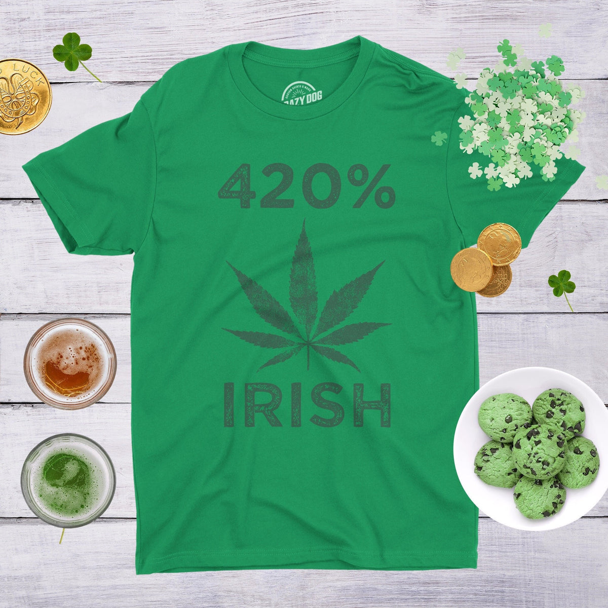 420 IRISH Drunk Irish Weed Top Men Irish Drinking Party Shirt St Patricks Day Shirts Funny Irish Cannabis Shirts Joke Weed Shirts Graphic Tee – Warm & Stylish · High-Quality Print