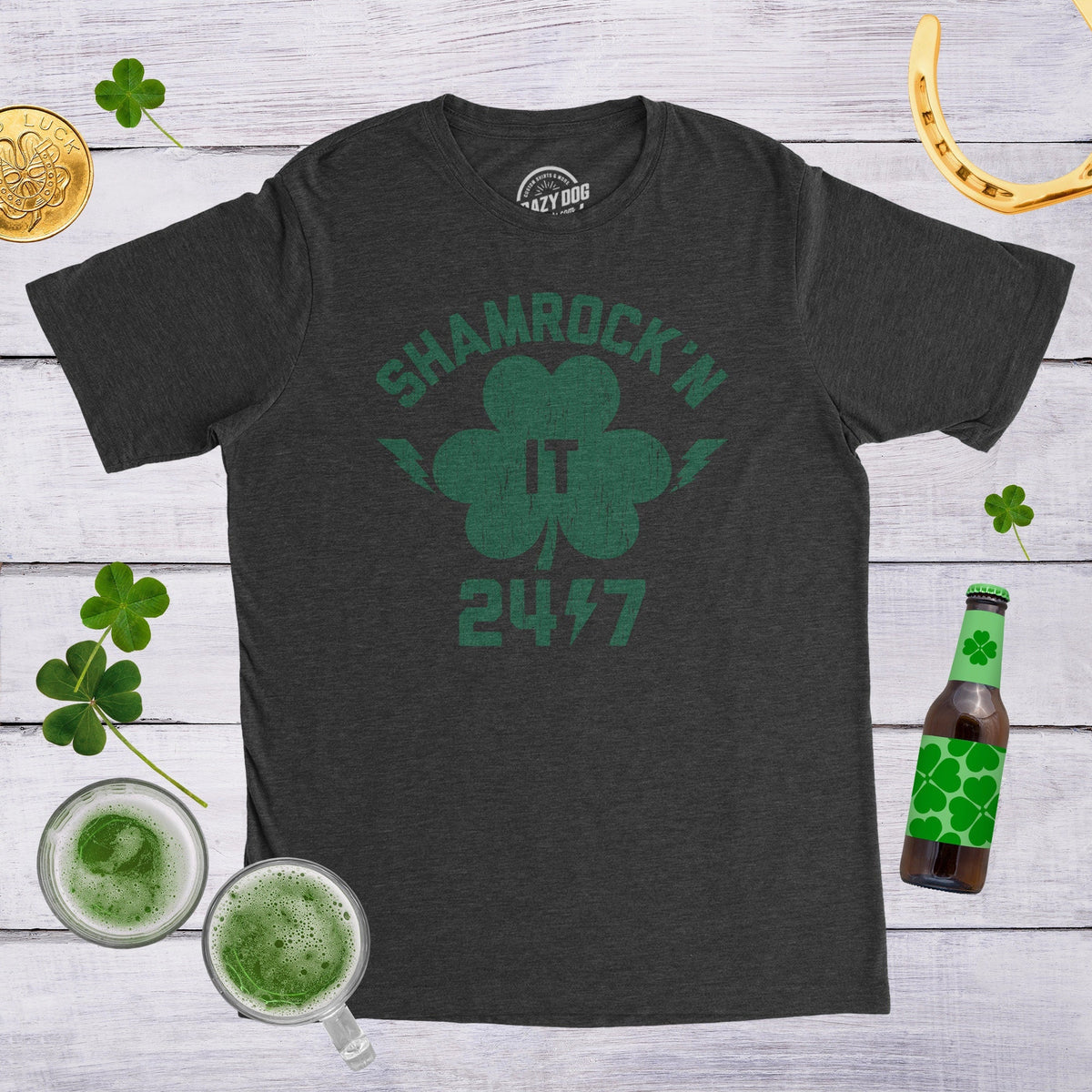 Shamrocking It 247 St Patricks Day Shirt Lucky Green Irish shirt Clover Shirt Funny Shirts Drinking Shirt Ireland Party Shirts Graphic Tee – Cozy Vibes · Top Pick For Any Outfit
