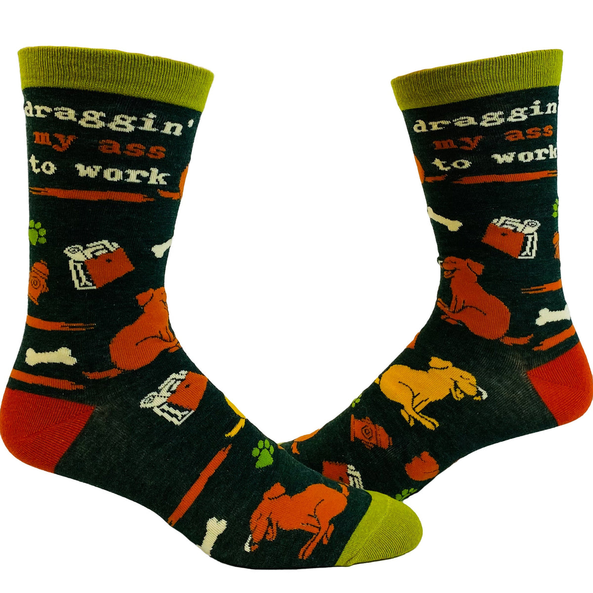 MENS Draggin39 My Ass To Work Work Socks Dog Socks Groomsmen Socks Funky Socks Cool Socks Funny Socks Funny Dog Lover Socks Graphic Tee – Everyday Comfort · Top Pick For Any Outfit