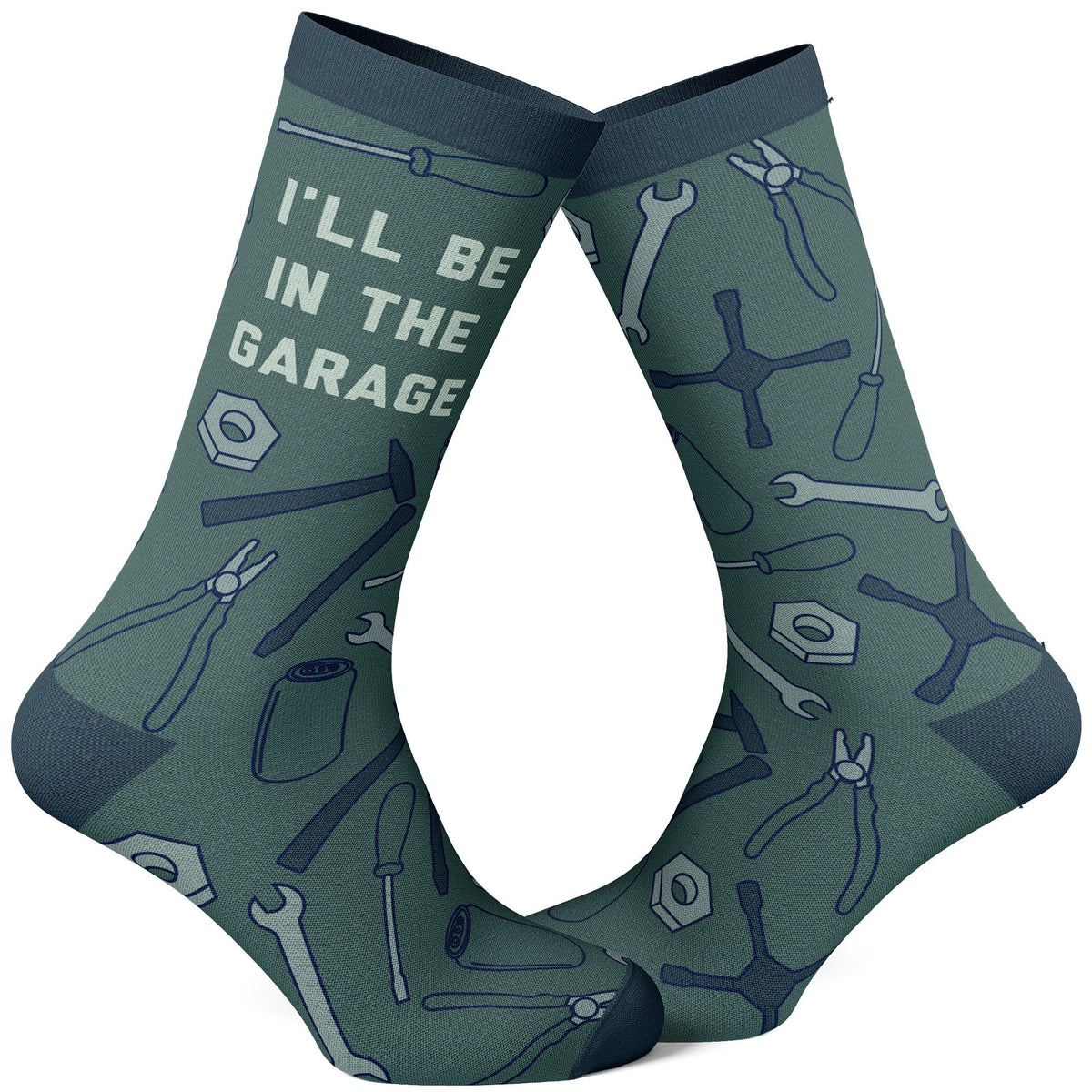 I39ll Be In The Garage Mechanic Funny Dad Socks Tools Socks Handyman Socks Dad Gifts Under 20 Funny Father Socks Woodworker Socks Graphic Tee – Aesthetic Look · Perfect For Daily Wear