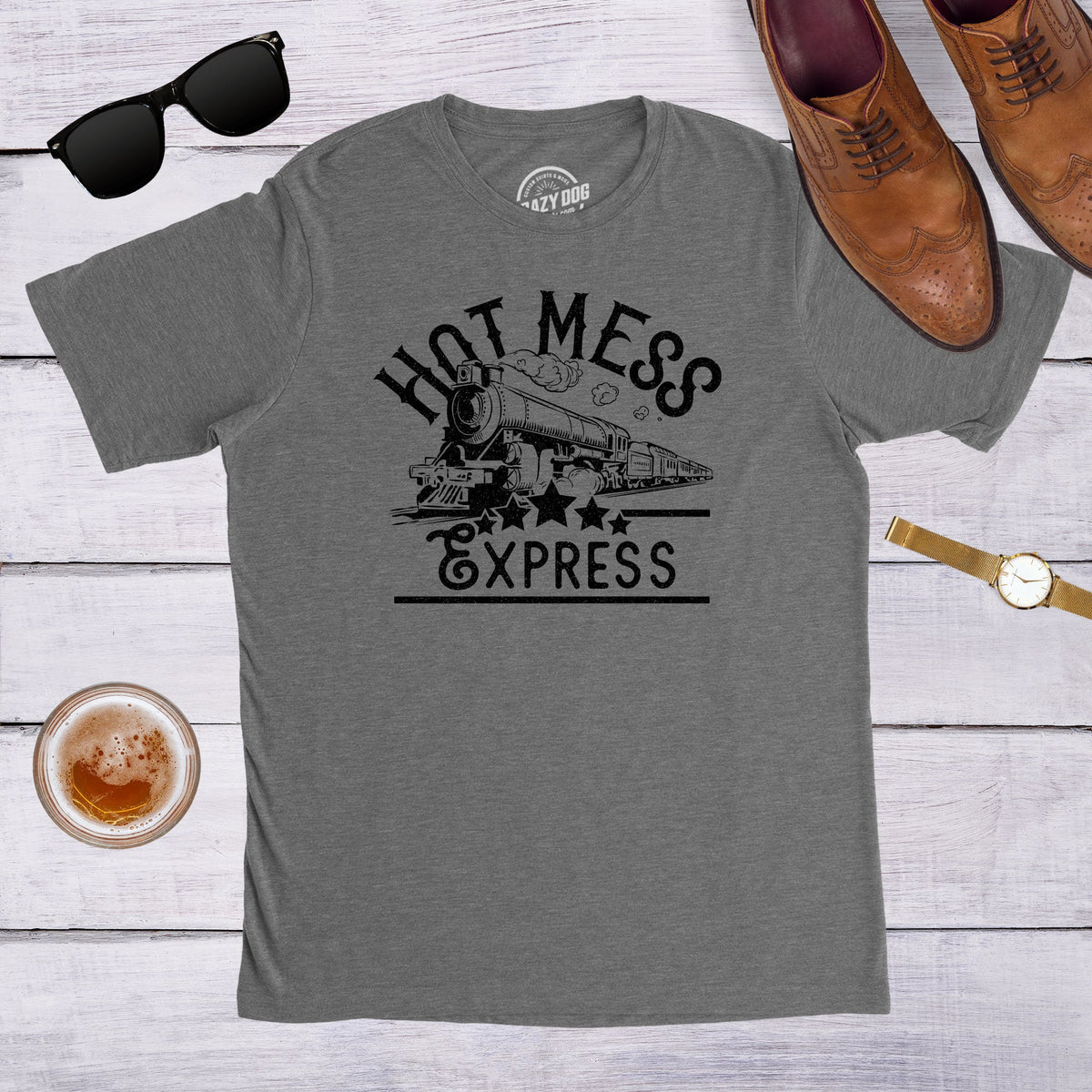 Hot Mess Express Train Shirts Funny Shirts Unisex Sizing Shirts Life Update Sarcastic Shirts Rude Shirts Dad Life Shirts Graphic Tee – Warm & Stylish · Perfect For Daily Wear
