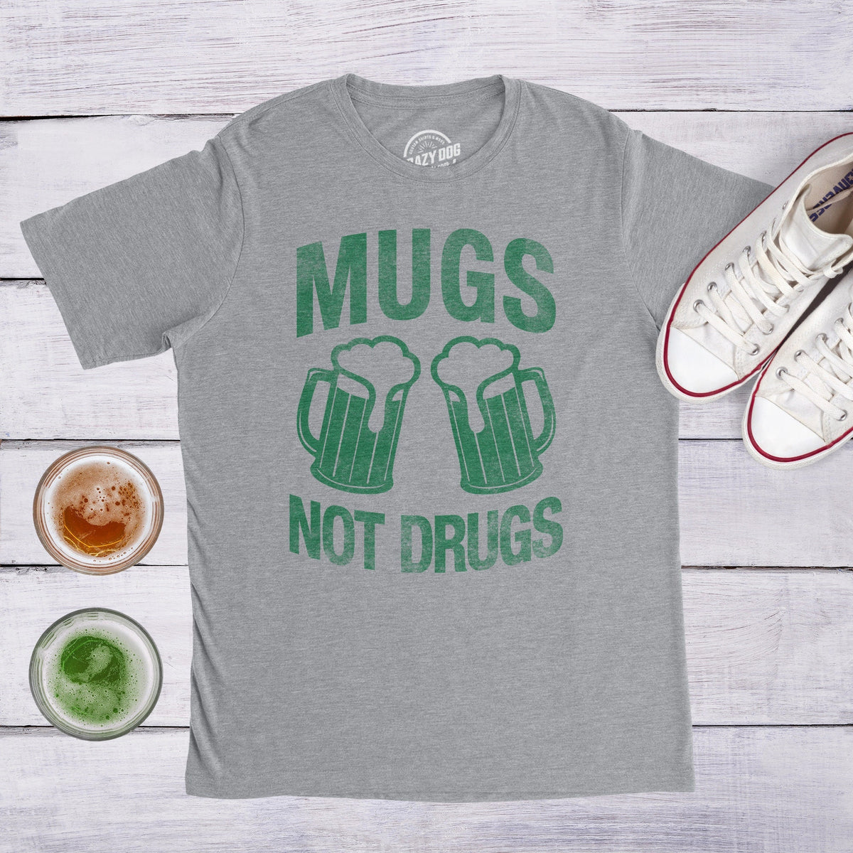Mugs Not Drugs Shirt Shamrock Shirt Lucky Green Irish shirt Luck Of The Irish Clover Shirt Funny Shirts Drinking Shirt Graphic Tee – Everyday Comfort · Perfect For Daily Wear