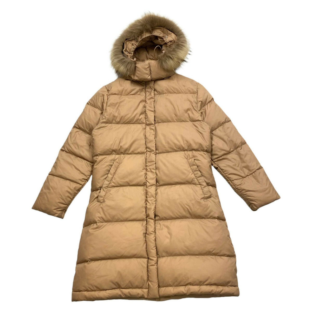 Moncler Womens Long Fur Trim Down Padded Puffer Coat Vintage Designer Beige Graphic Tee – Easygoing Wear · Great Gift For Fans