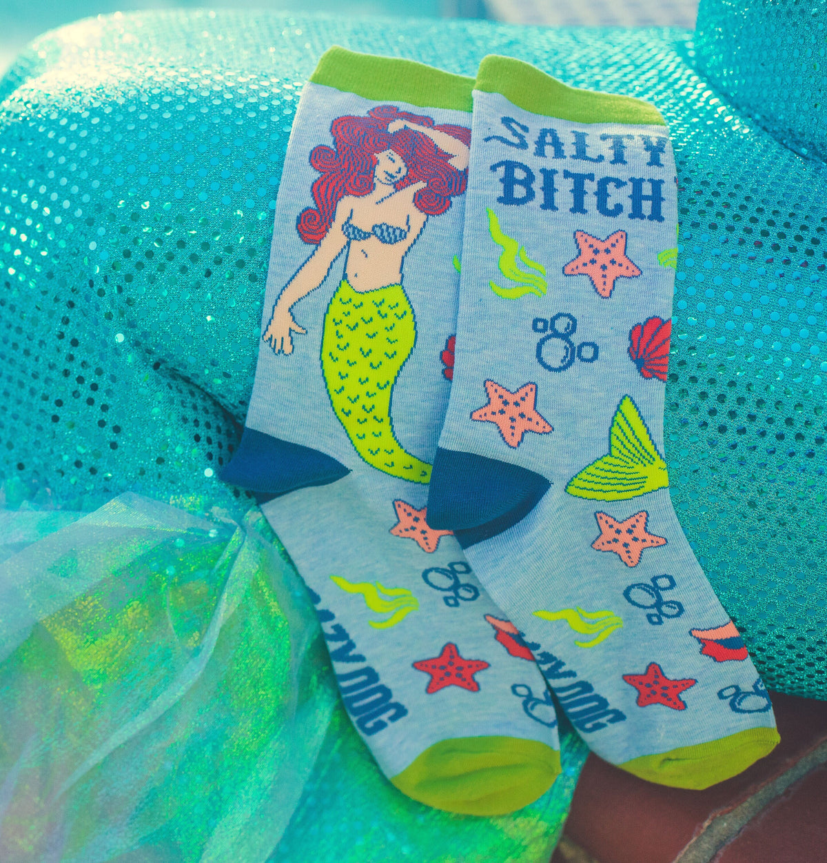 Womens Mermaid Socks Salty Bitch Socks Cute Womens Socks Funky Socks Cool Fantasy Socks Funny Fish Socks Women Crazy Socks Graphic Tee – Cozy Vibes · Top Pick For Any Outfit