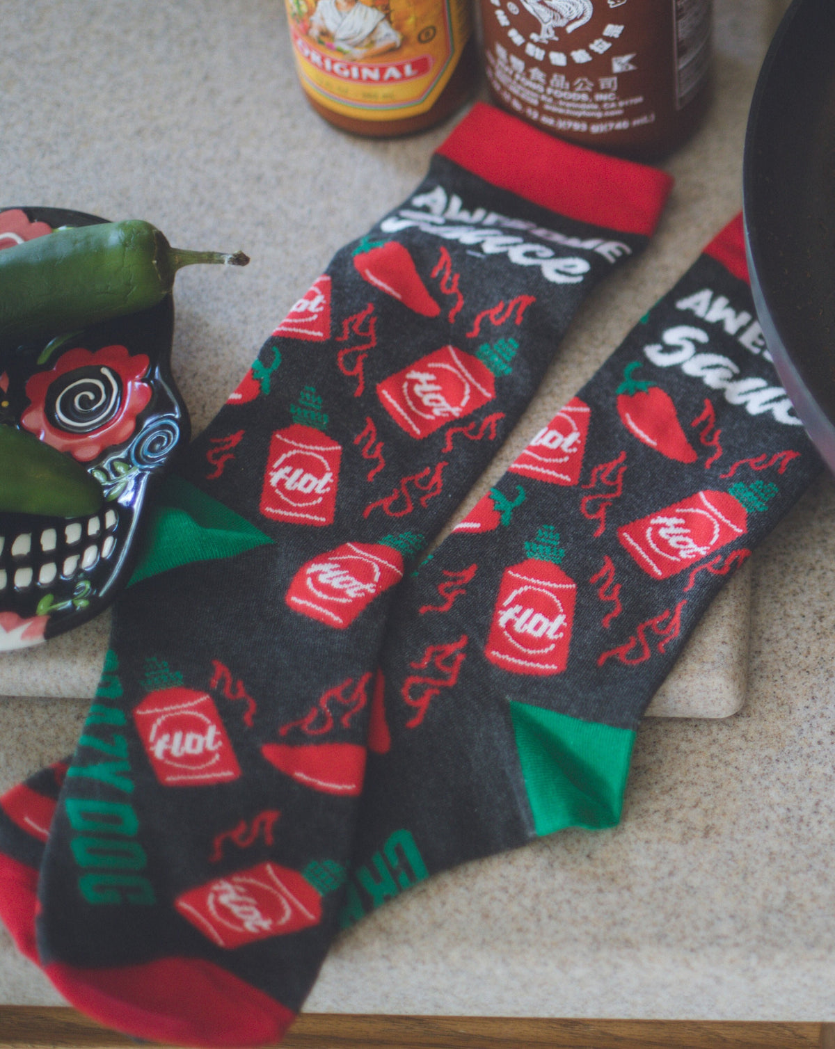 Awesome Sauce Hot Sauce Socks Funny Womens Mens Socks Youth Socks Funky Socks Funny Socks Funny Food Socks Hot Pepper Socks Graphic Tee – Everyday Comfort · Great Gift For Fans