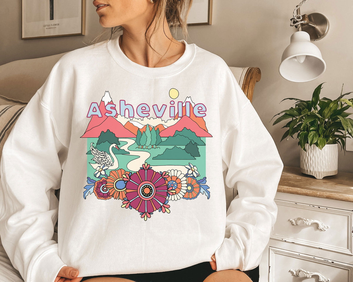 Asheville Sweatshirt Retro Vintage Style Asheville Sweatshirt North Carolina Mountain Sweater Sweatshirt – Cozy Vibes · Top Pick For Any Outfit