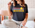 Wisconsin TShirt Retro Sunset Adult Unisex Wisconsin T Shirt Personalization Available Graphic Tee – Warm & Stylish · Perfect For Daily Wear