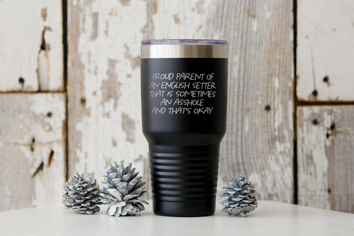 English Setter Dog Mom Dad Owner Lover Tumbler Funny Appreciation Gifts Wine Lover Travel Coffee Mug Birthday Gift For Men and Women Graphic Tee – Soft Feel · Must-Have Style