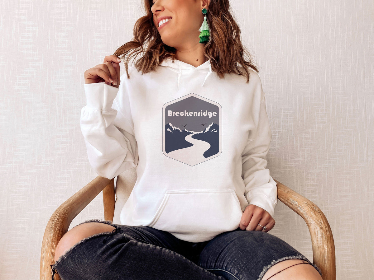 Breckenridge Colorado Hoodie Unisex Mountain Road Hooded Breckenridge Sweatshirt Personalization Available Hoodie – Feel-Good Design · Great Gift For Fans