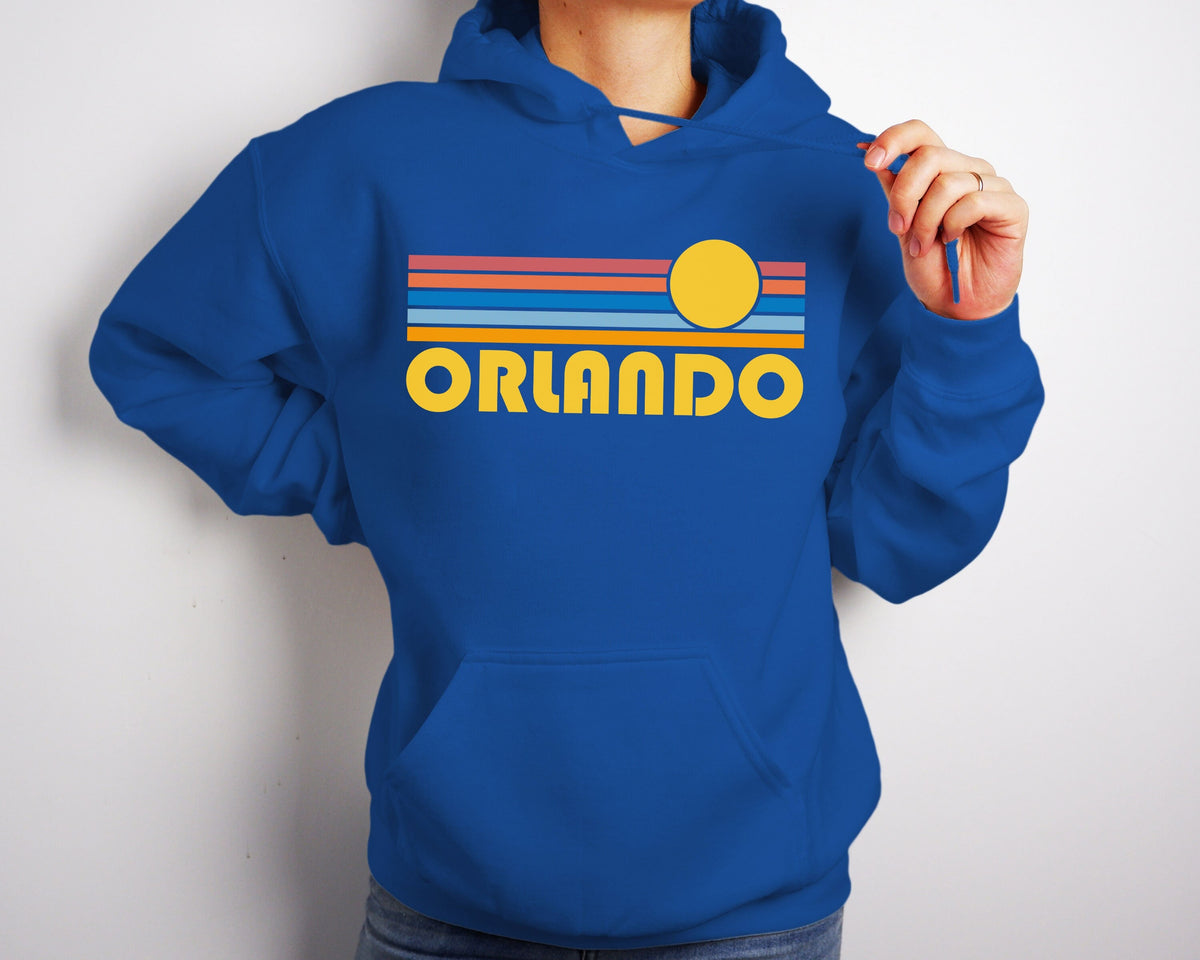 Orlando Florida Hoodie Retro Sunrise Unisex Orlando Sweatshirt Personalization Available Hoodie – Feel-Good Design · Top Pick For Any Outfit